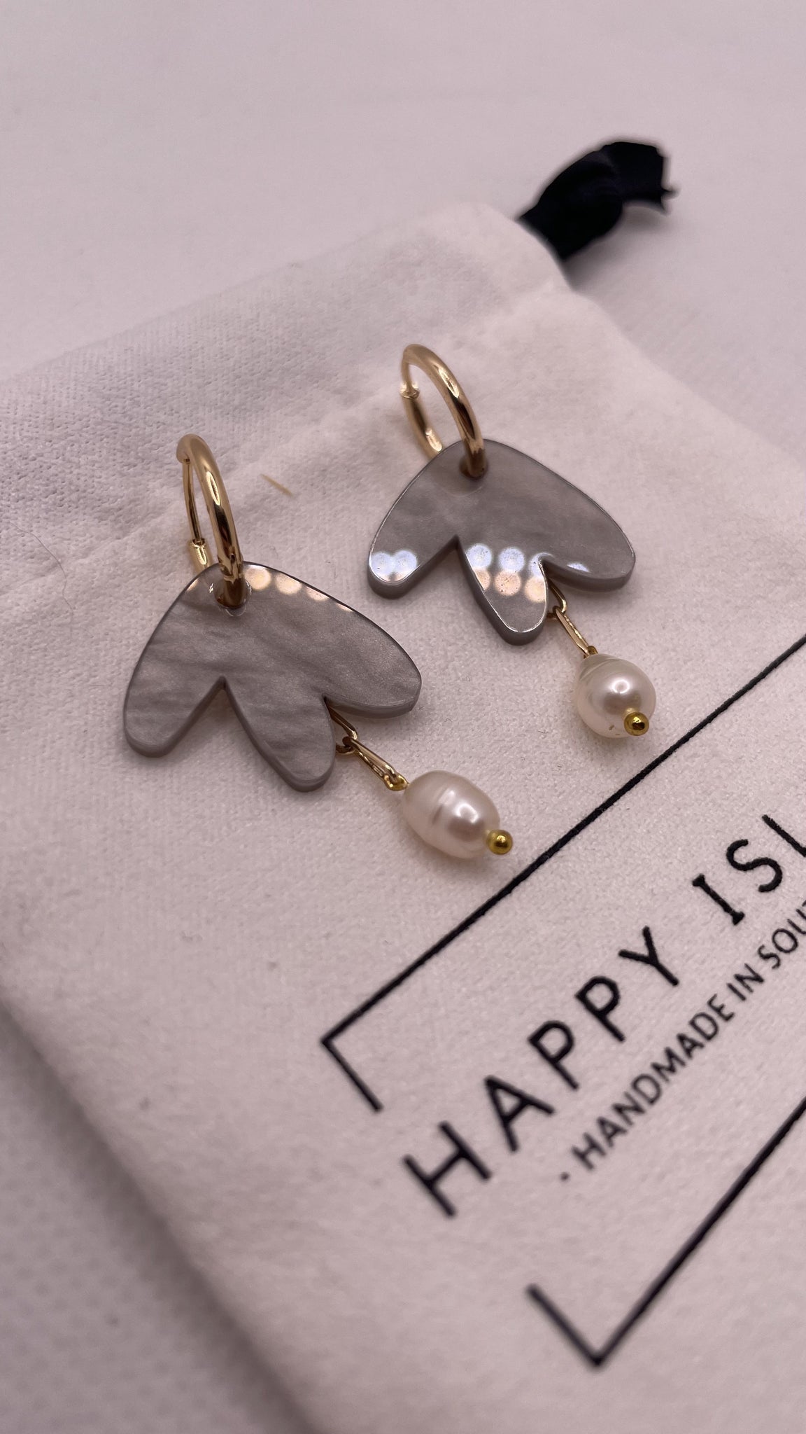 Earrings Hoops Abstract grey