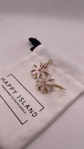 Earrings Hoops Double daisy pink
