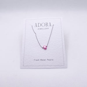 Necklace Silk Threads | Freshwater Pearl Pink