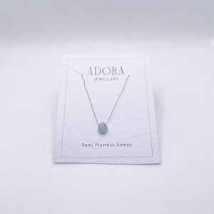 Necklace Silk Threads | Green Agate