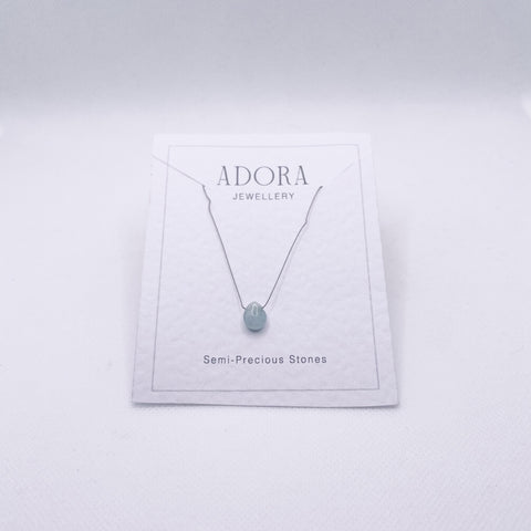 Necklace Silk Threads | Green Agate