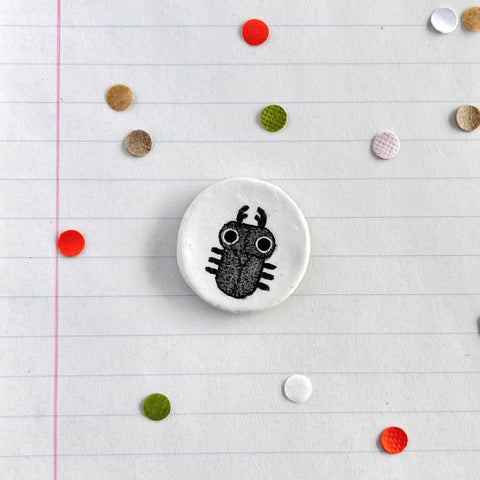 Magnets Round Beetle White