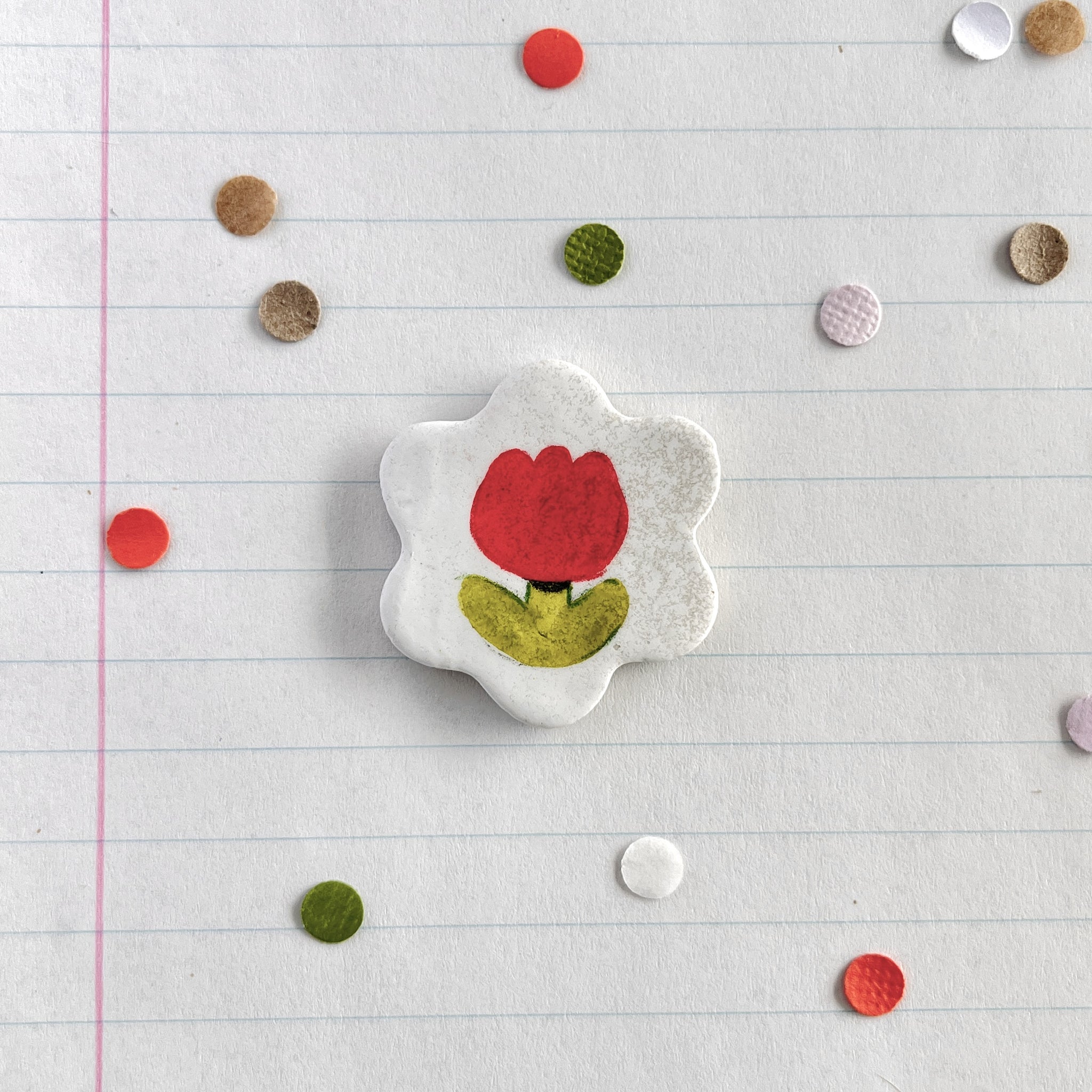 Magnets Flower Shaped Flower Red