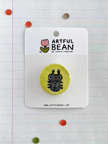 Pins Round Beetle Green