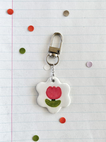 Bag Charm Flower Shaped Flower Pink