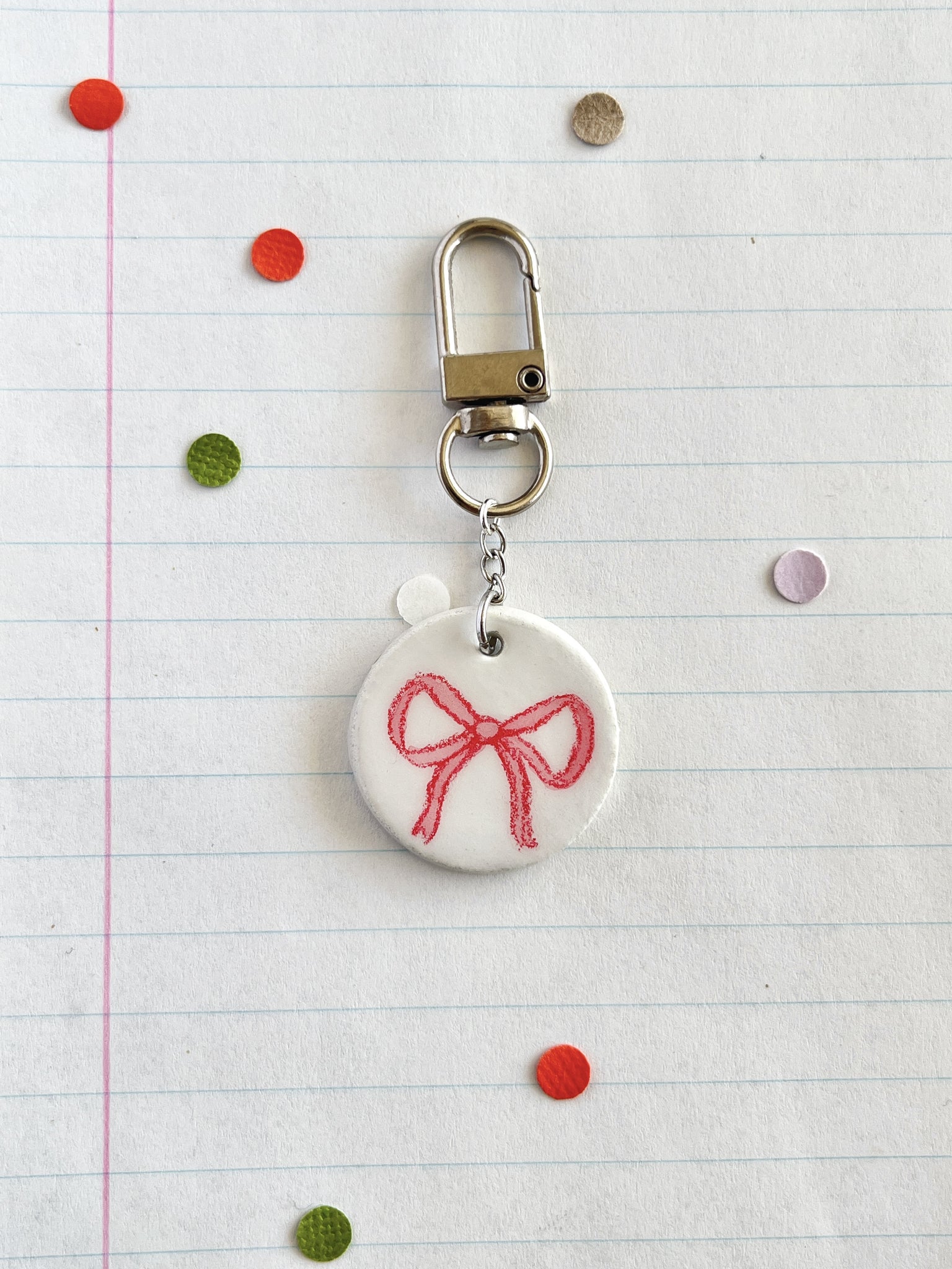 Bag Charm Round Bow