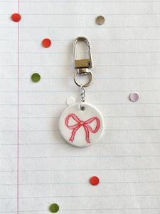 Bag Charm Round Bow
