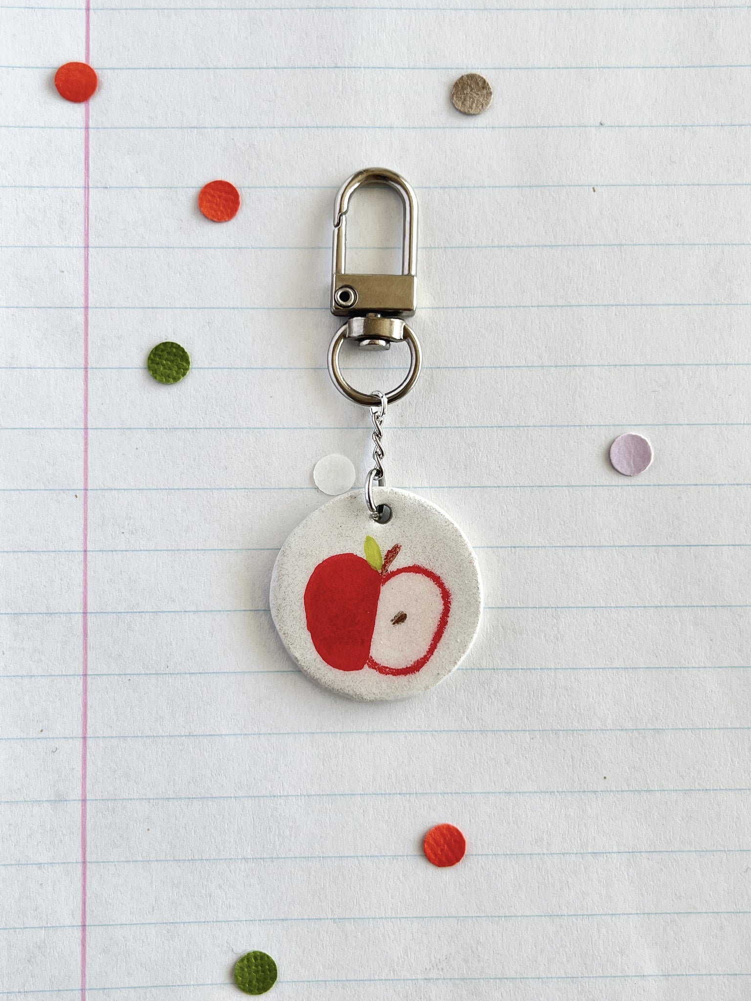 Bag Charm Round Apple