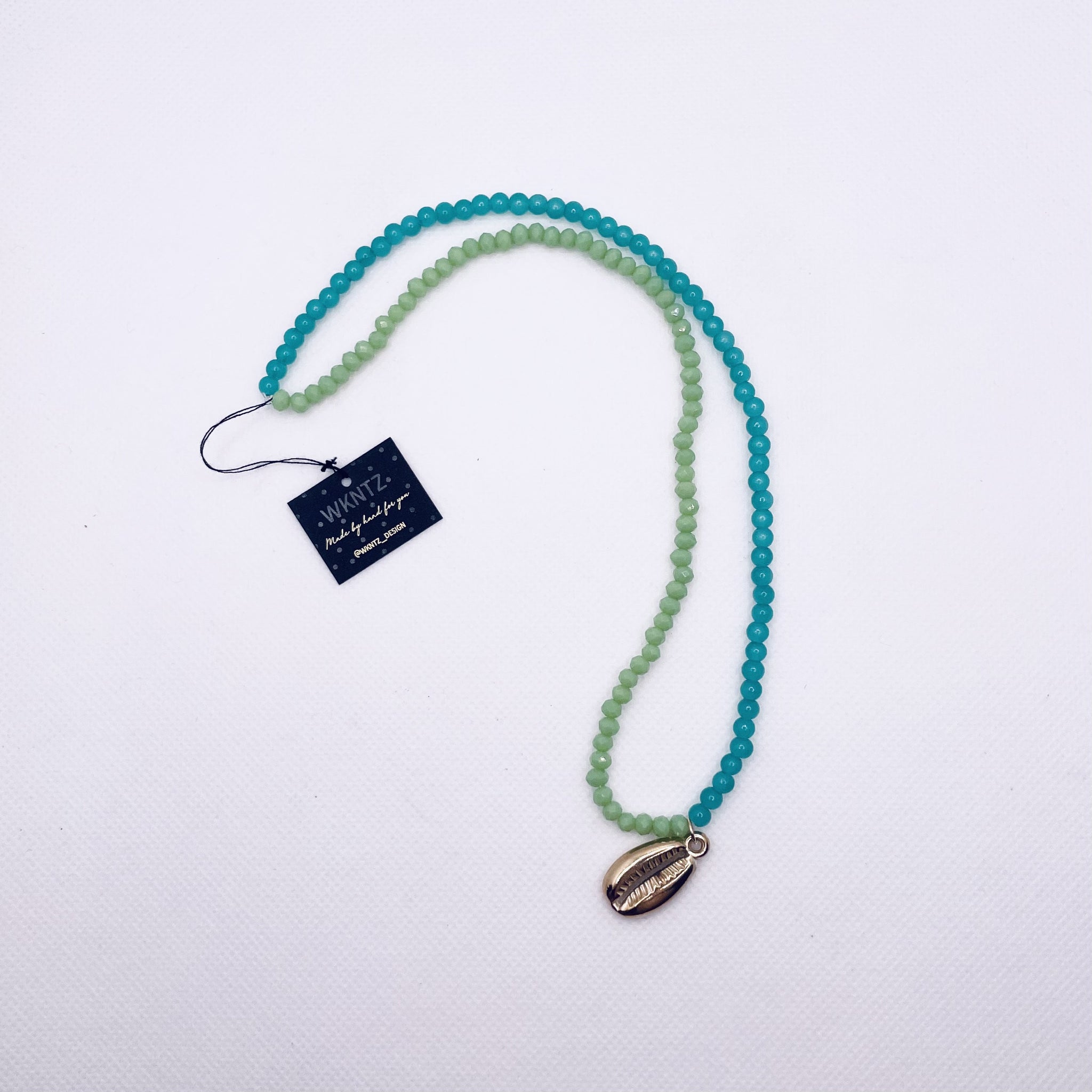 Necklace Cocktail Shell Two Tone Teal and Mint