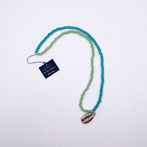 Necklace Cocktail Shell Two Tone Teal and Mint