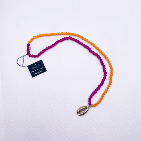Necklace Cocktail Shell Two Tone Pink and Orange