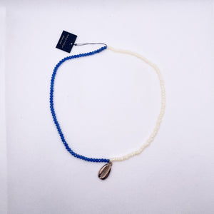 Necklace Cocktail Shell Two Tone Blue and White