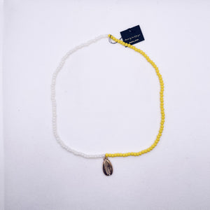 Necklace Cocktail Shell Two Tone White and Yellow
