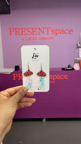 Earrings mushroom ladies