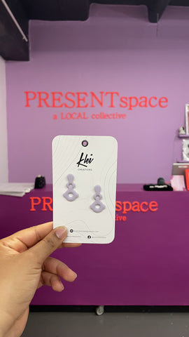 Earrings Tribal stud Lilac