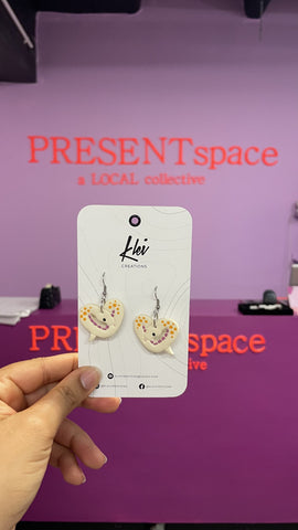 Earrings love snake white