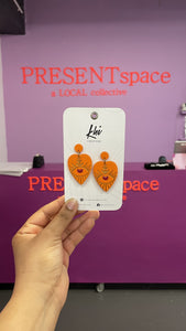 Earrings Eye / Heart orange