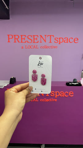 Earrings Pink doodle door