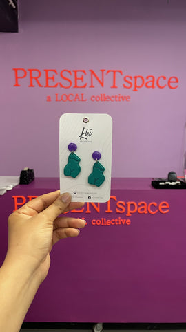 Earrings Body love green