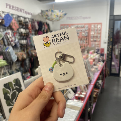 Bag Charm Cat White