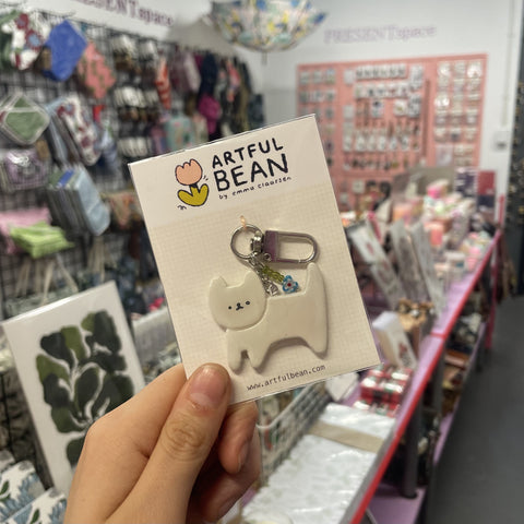 Bag Charm Cat Full Body White