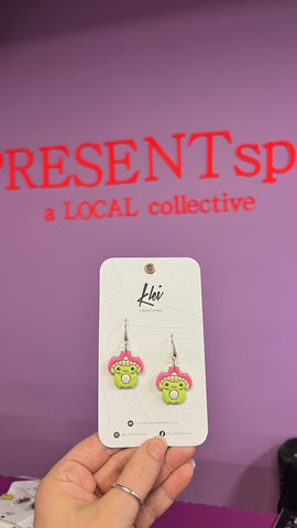 Earrings mushroom frog