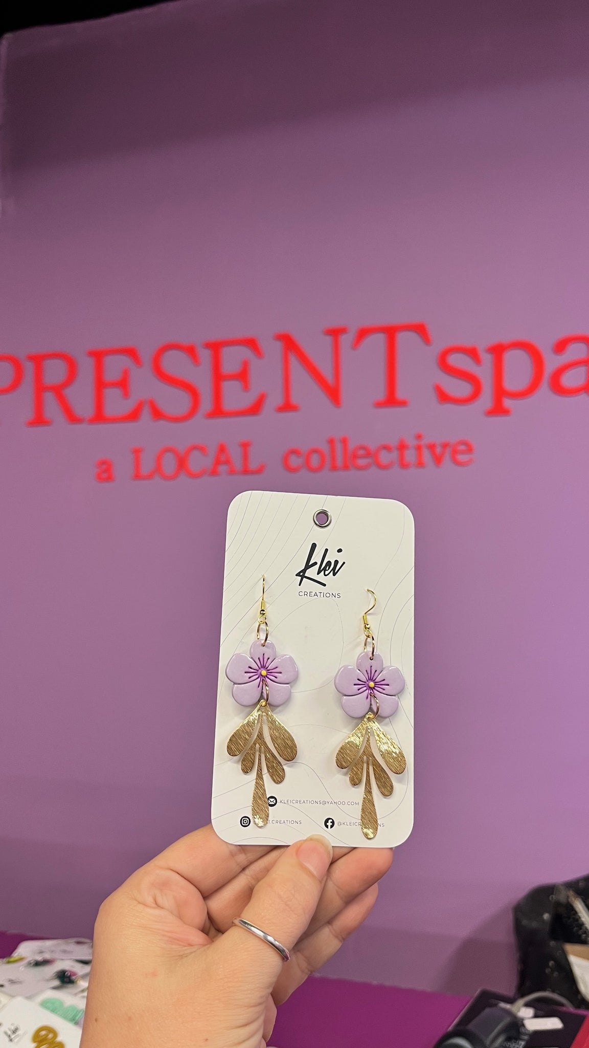 Earrings Sakura lilac