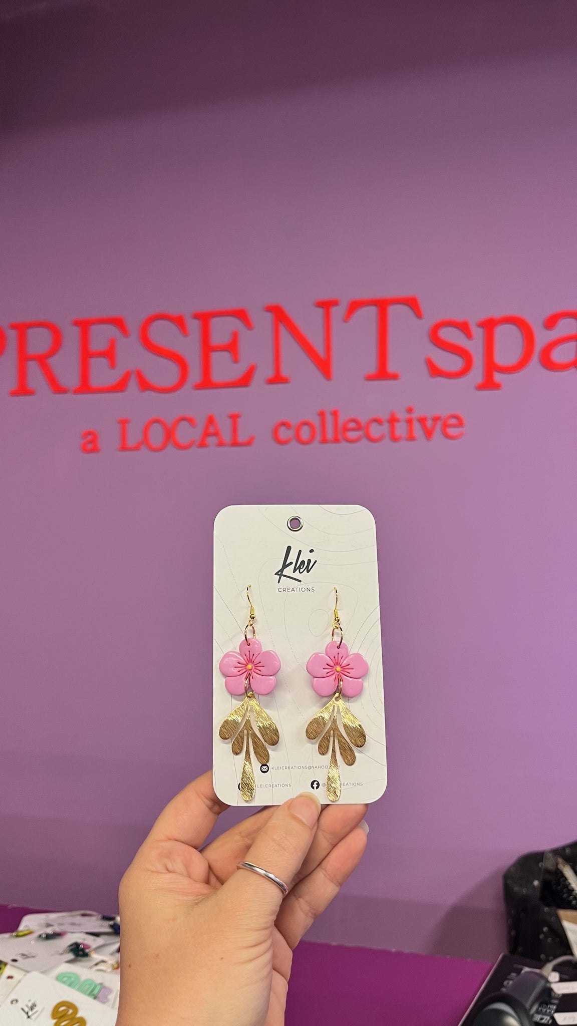Earrings Sakura pink