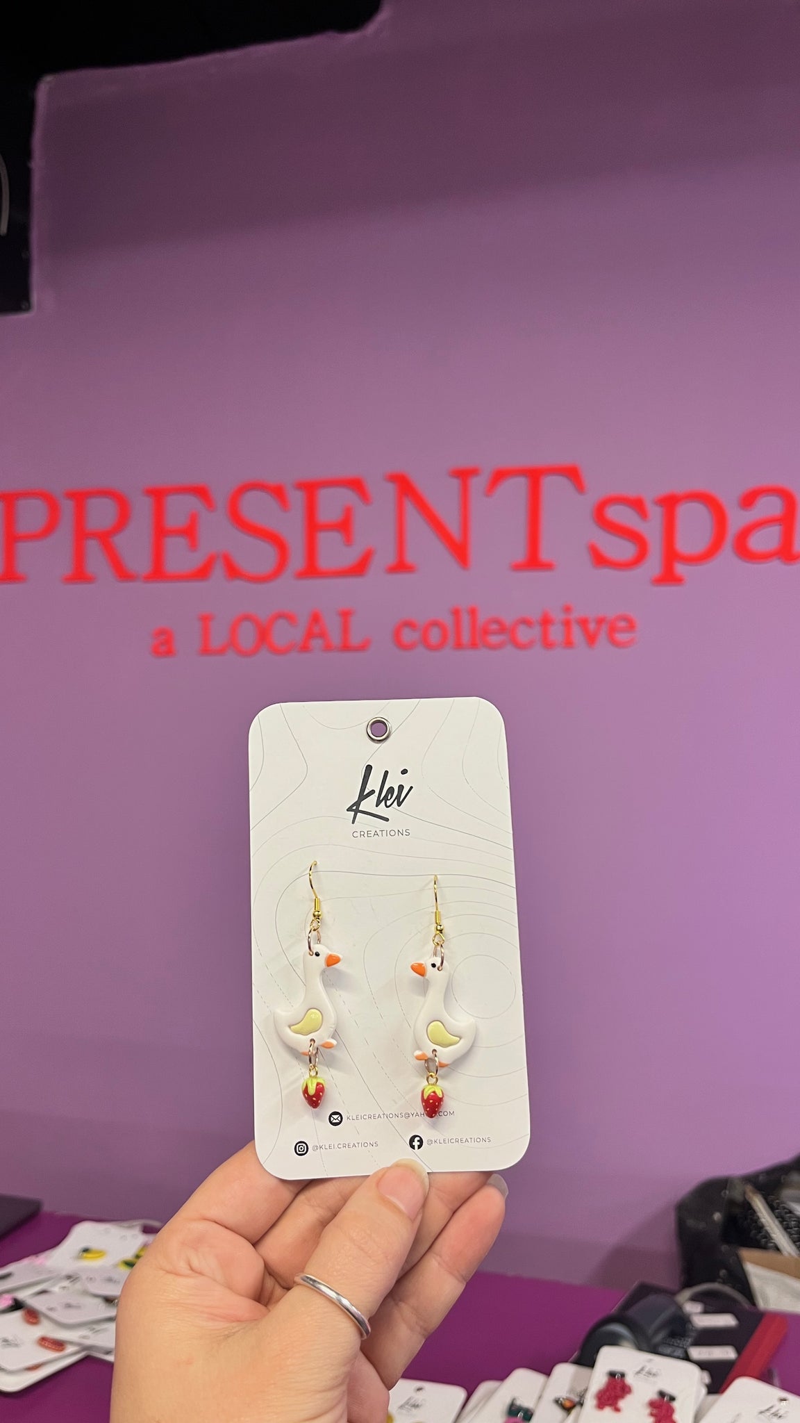 Earrings Duck/strawberry