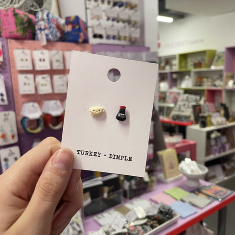 Earrings Studs Dumpling and Soy