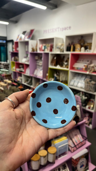 Bowl | Small Flat | Blue Dots