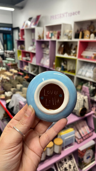 Bowl | Small Flat | Blue Stripey