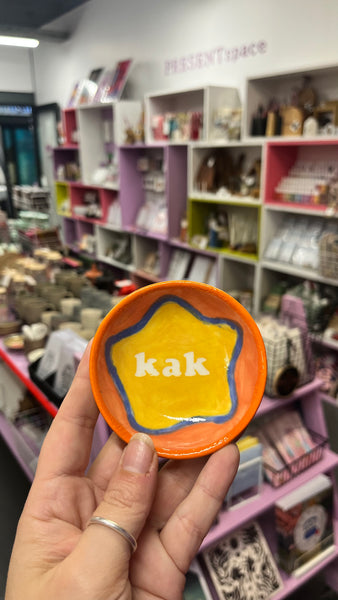 Bowl | Small Flat | Yellow Kak Squiggle