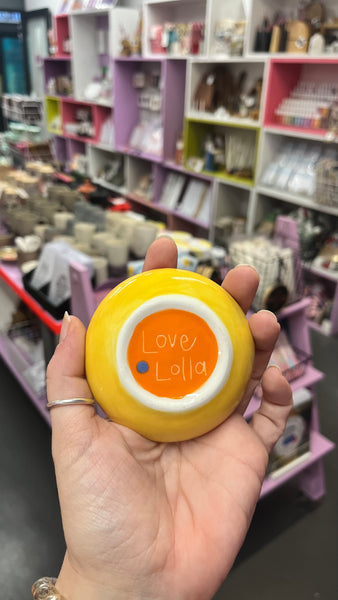 Bowl | Small Flat | Yellow Kak Squiggle
