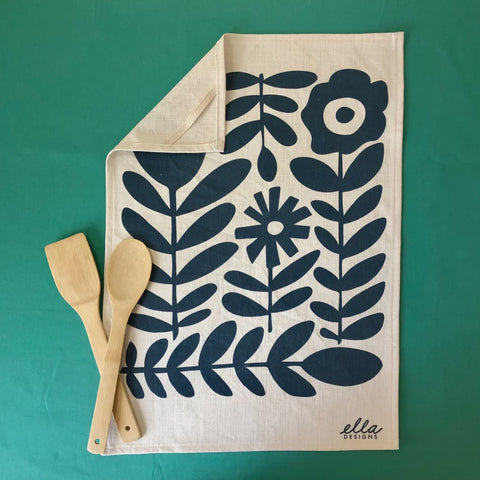Tea Towel Cotton-Linen | Klara in Deep Teal