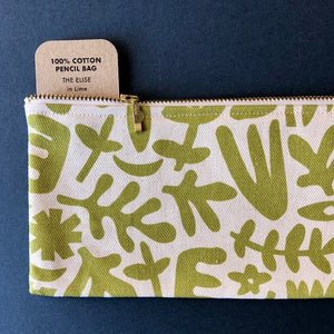 Pencil Bag Cotton (33cm) | Elise in Lime