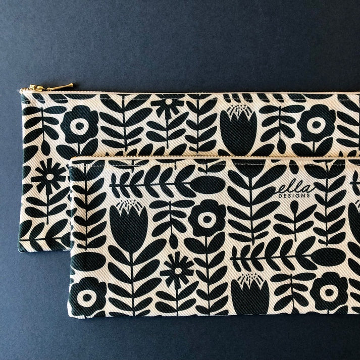 Pencil Bag Cotton (33cm) | Klara in Deep Teal