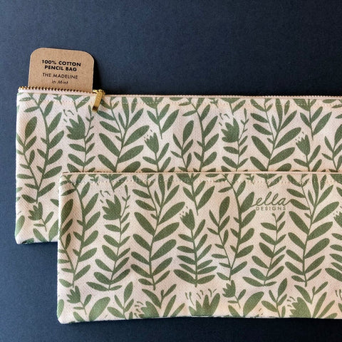 Pencil Bag Cotton (33cm) | Madeline in Mint
