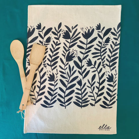 Tea Towel Cotton-Linen | Madeline in Navy