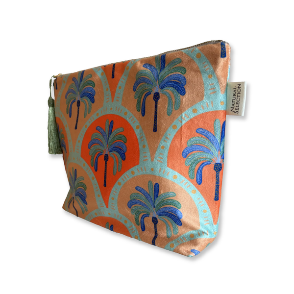 Make Up Bag Velvet Cape Mediteranium Palma Sunset