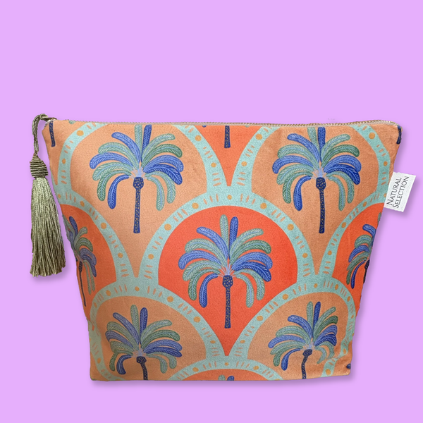 Make Up Bag Velvet Cape Mediteranium Palma Sunset