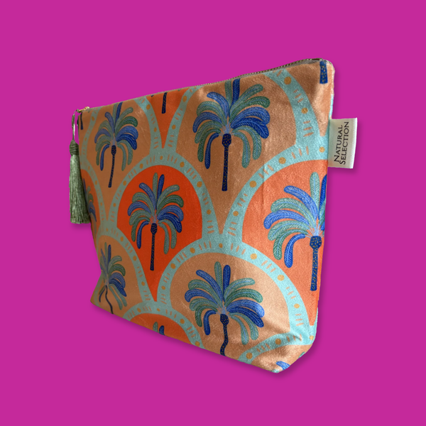 Make Up Bag Velvet Cape Mediteranium Palma Sunset