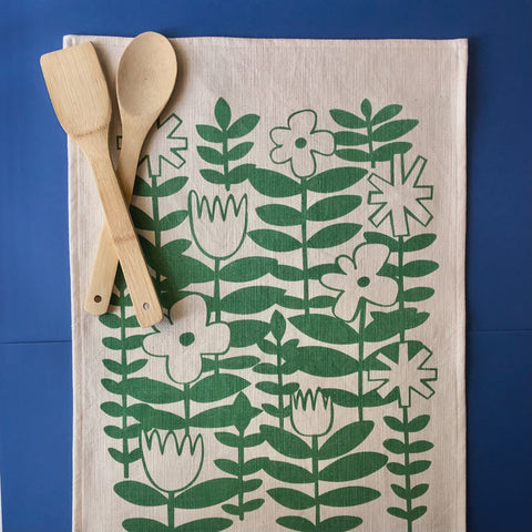 Tea Towel Cotton-Linen | Michelle in Apple Green
