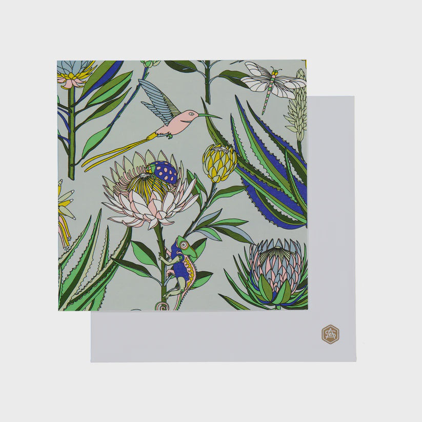 Notecards (Individual) / Bloom (Sky Blue on Light Blue)