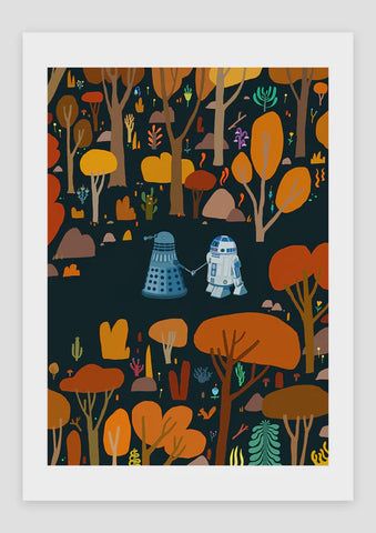 Print A5 Tryst R2D2 and Dalek