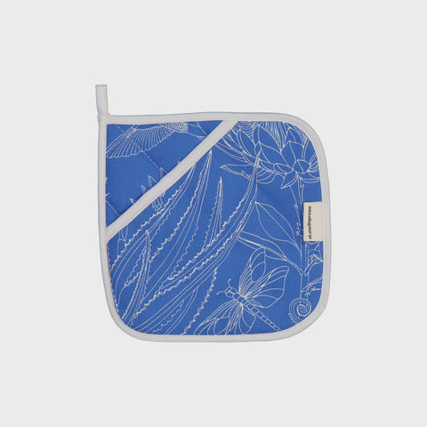 Pot Holder / Bloom Essence (Cream on Blue)
