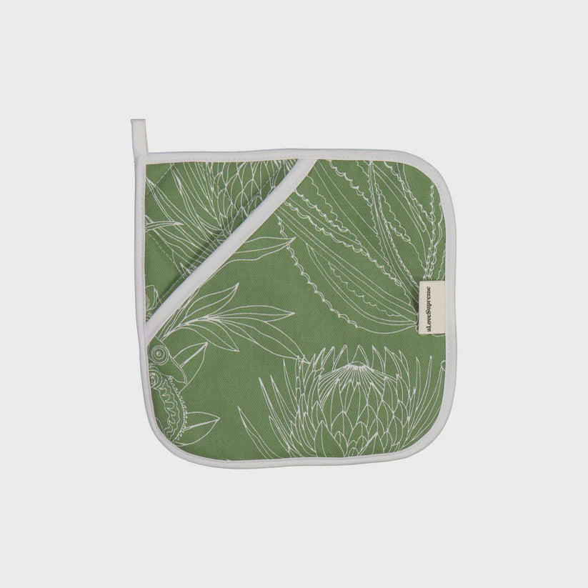 Pot Holder / Bloom Essence (Cream on Olive)