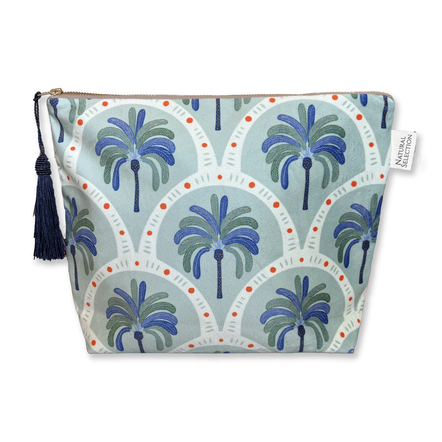 Make Up Bag Palma Sky Velvet With Tassle