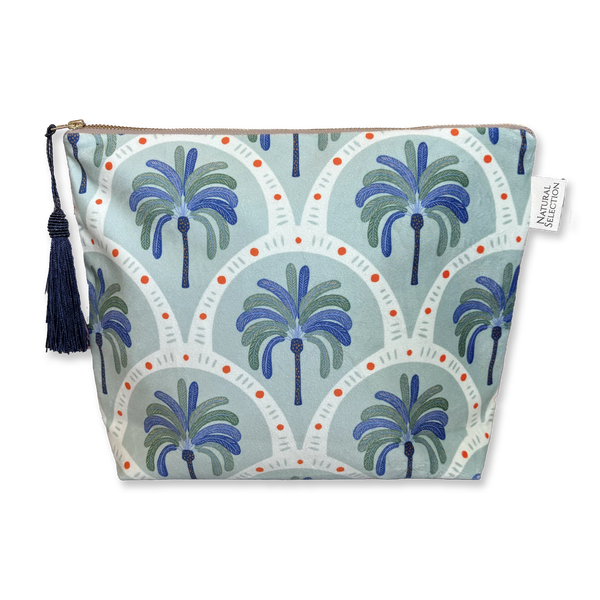 Make Up Bag Palma Sky Velvet With Tassle