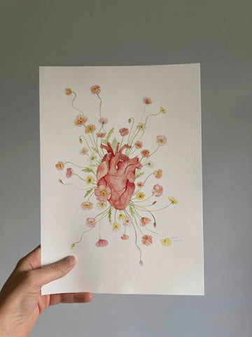Print A4 Poppy Heart
